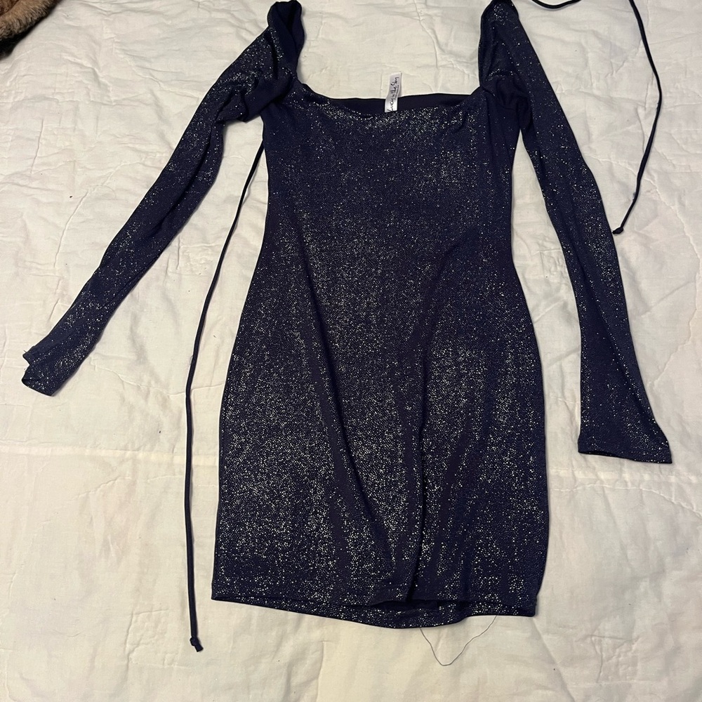 Elegant Navy Glitter Dress